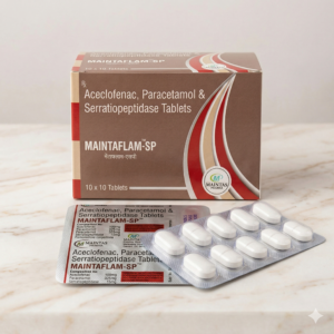 Aceclofenac, Paracetamol & Serratiopeptidase Tablets