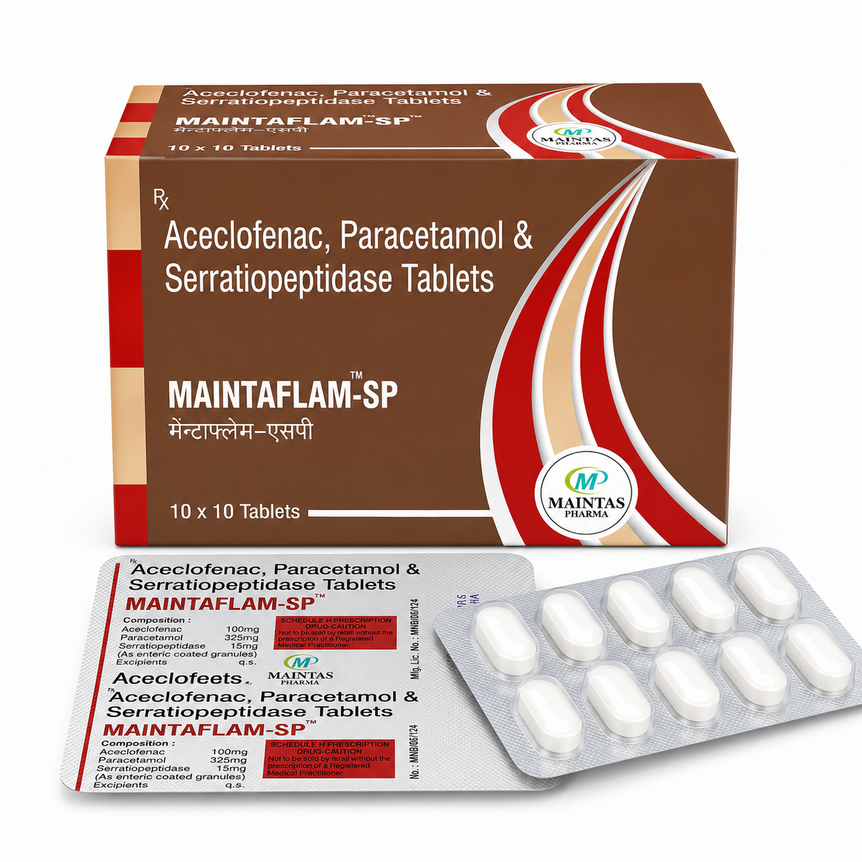 Aceclofenac, Paracetamol & Serratiopeptidase Tablets